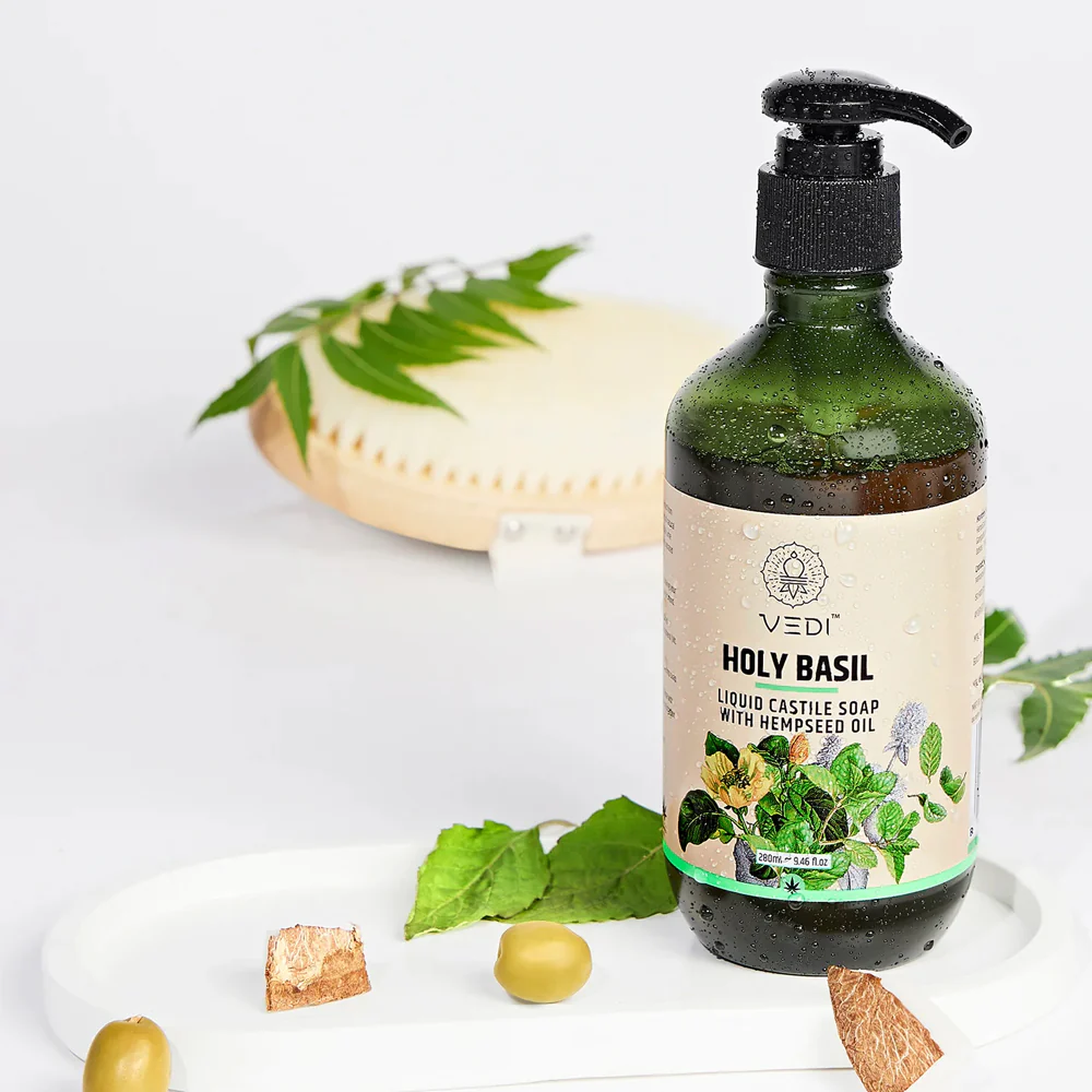 Holy Basil Liquid Castile Soap With Hempseed Oil - Image 3